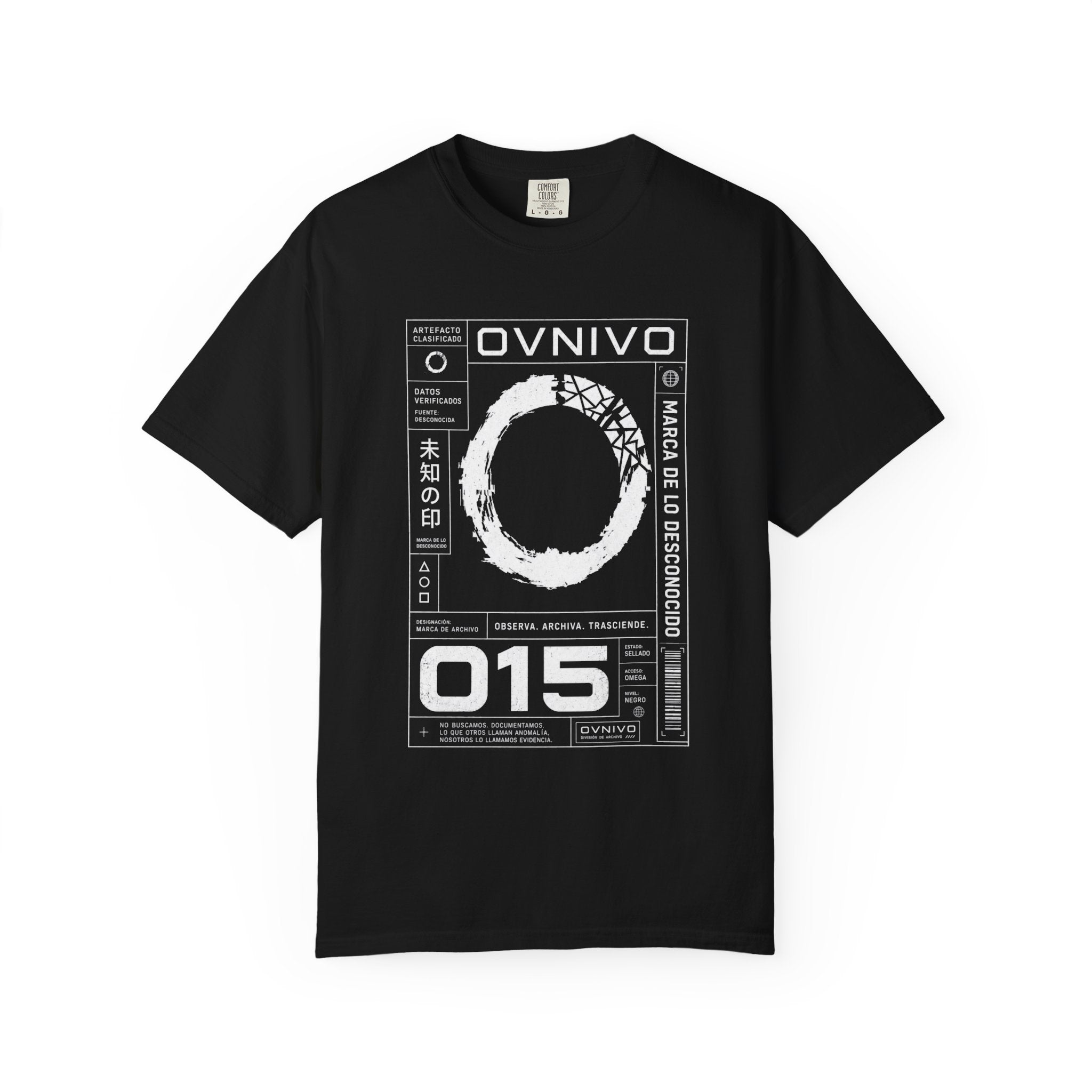 OVNIVO Registro 015 Marca de Archivo Camiseta Pigmentada