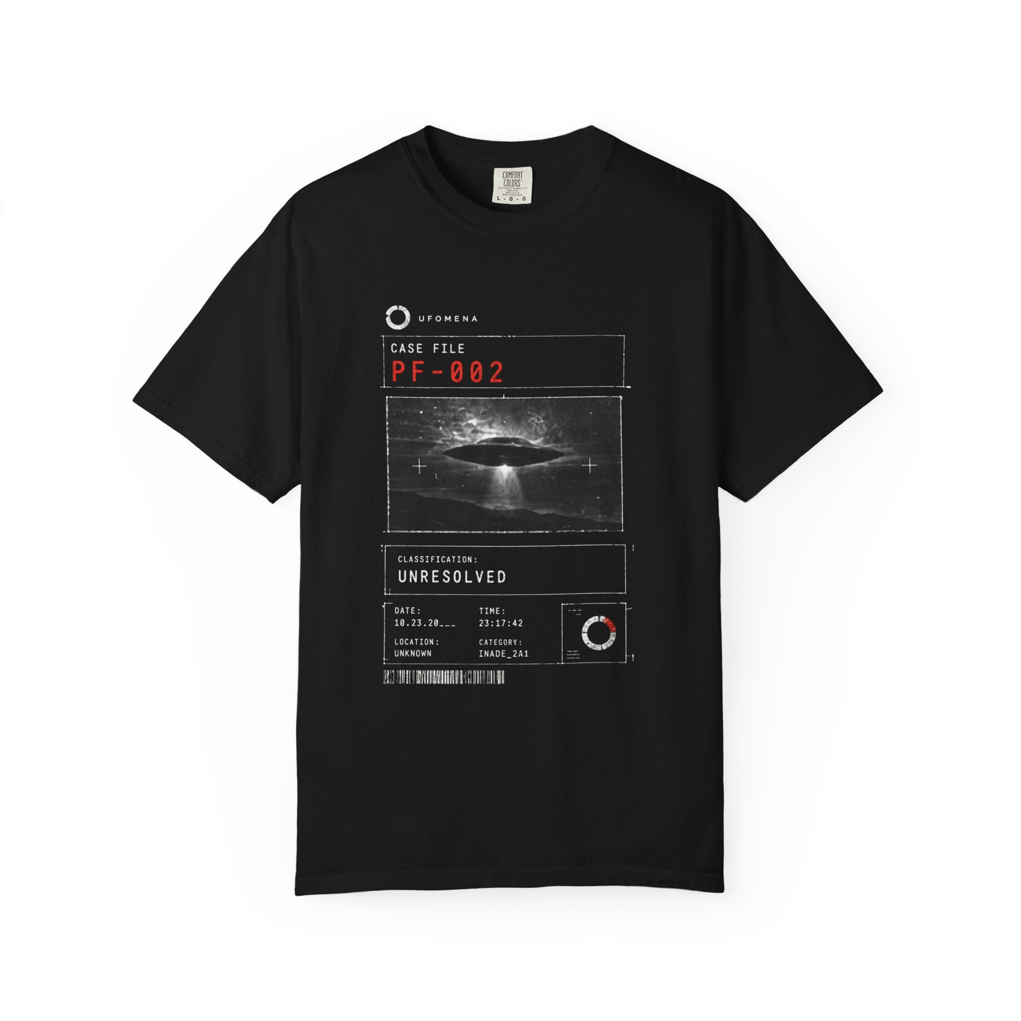 UFOMENA Drop-001 Case File PF-002 Garment-Dyed Tee