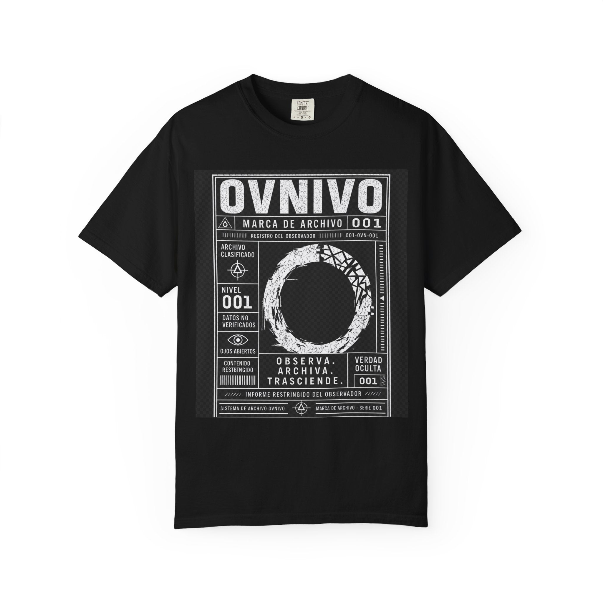 OVNIVO Registro 001 Marca de Archivo Camiseta Pigmentada